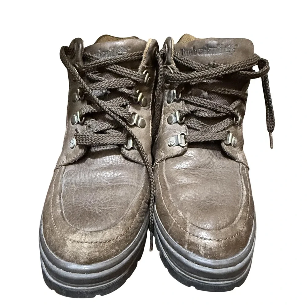 Mens‎ Timberland Brown Leather Hiking Boots size 9M